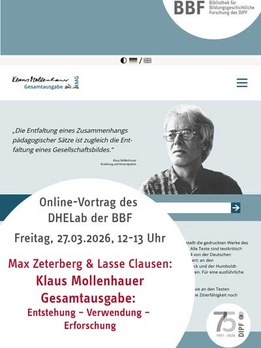 Vortrag »Klaus-Mollenhauer-Gesamtausgabe: Entstehung – Verwendung – Erforschung«